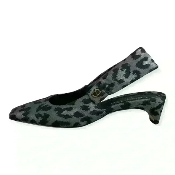 NEW! Christian Dior Mizza Slingback Snow Leopard Slingbacks - Picture 3 of 11